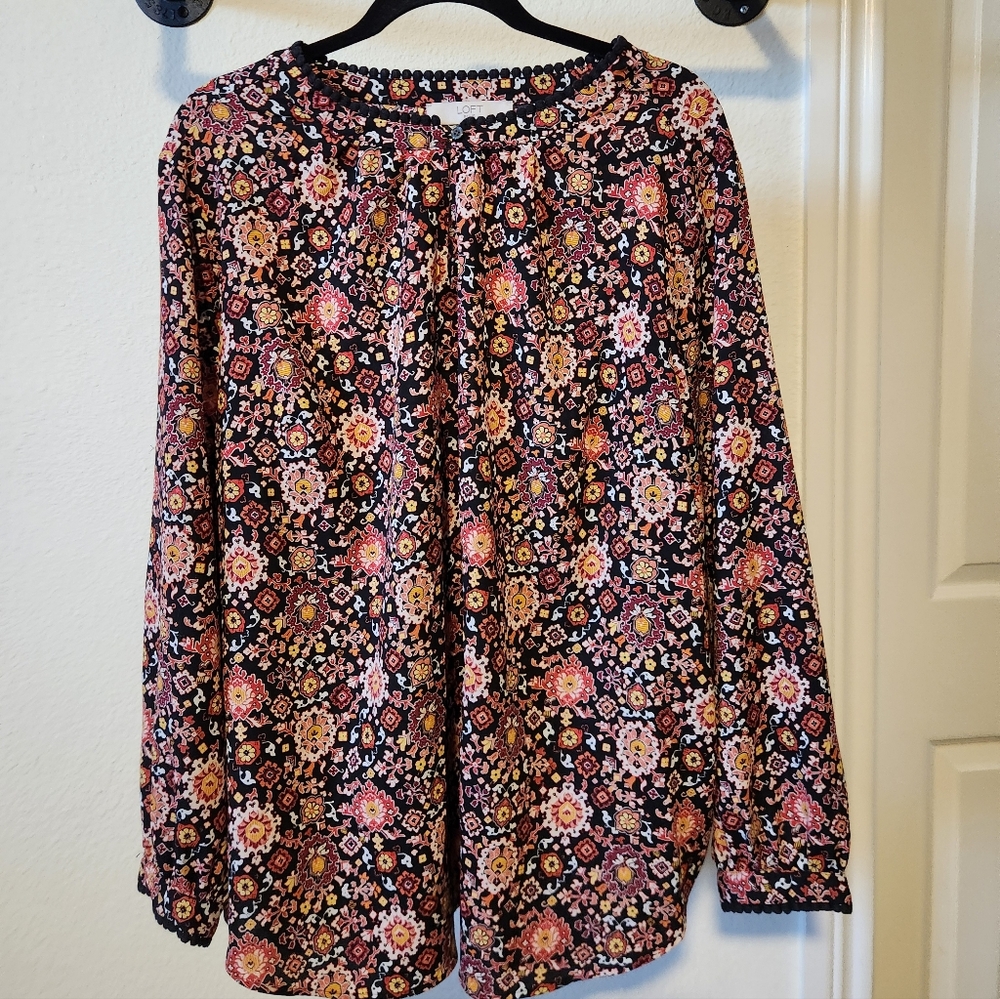 LOFT Multicolor Floral Blouse